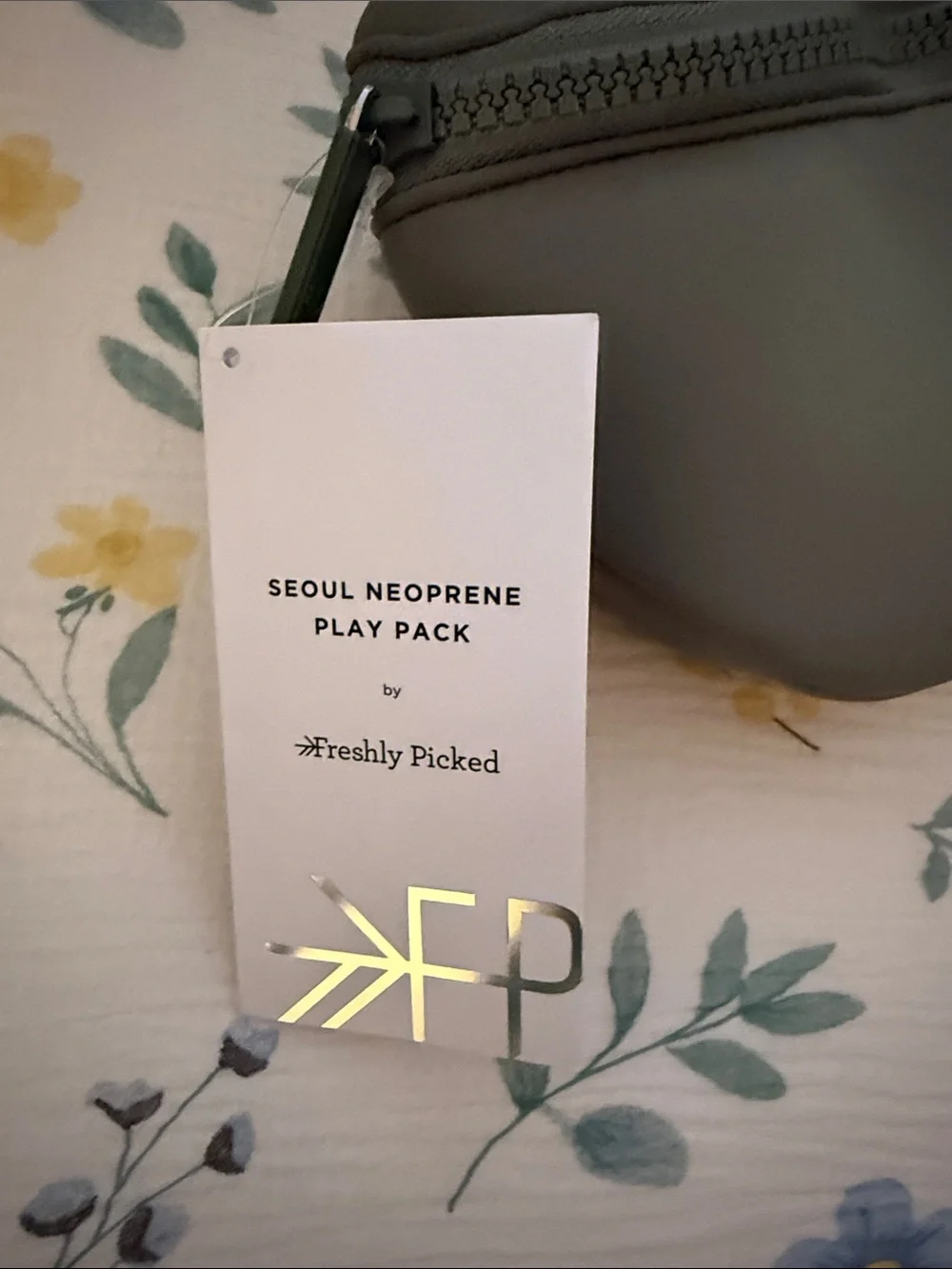 Freshly Picked Neoprene Sage Seoul Diaper Bag with Fanny Pack